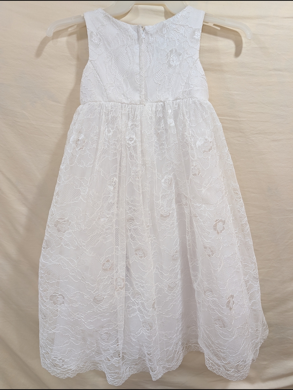 David's Bridal Flower Girl White Lace Dress Size 4